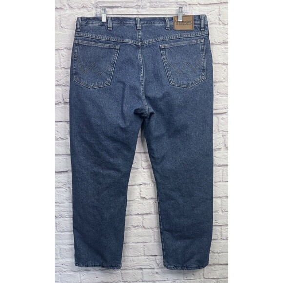 Wrangler Jeans Mens 38x30 Blue Jean Fleece Lined Medium Wash Utility Work Pants - Picture 2 of 6